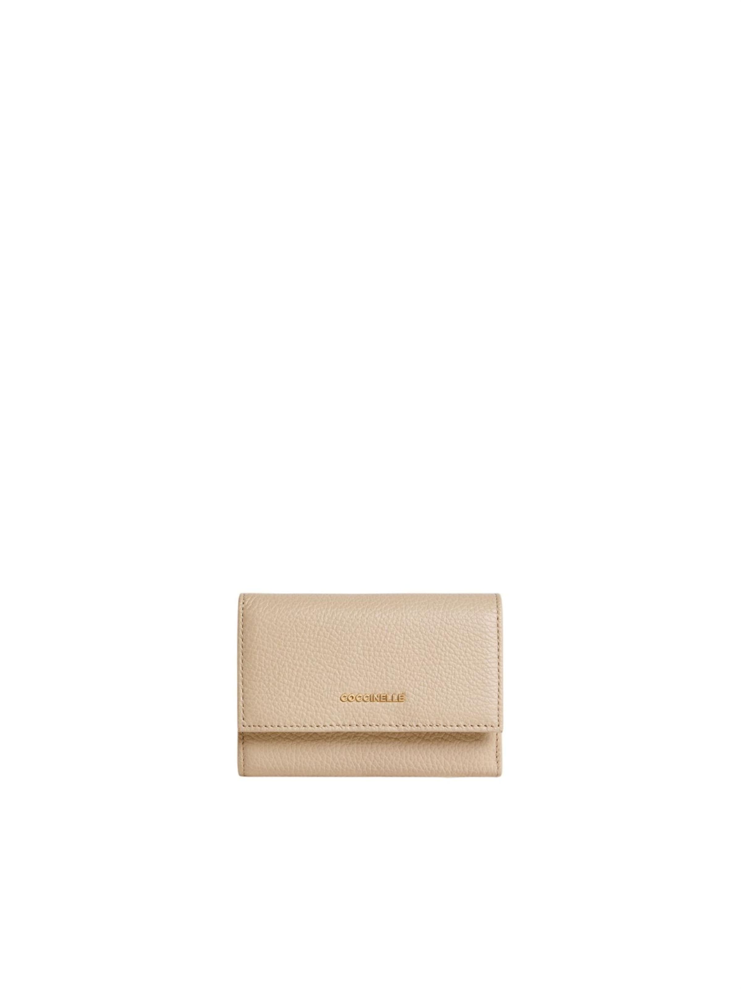 Coccinelle Wallet 'COCCINELLE Metallic S26 3' in Beige: front