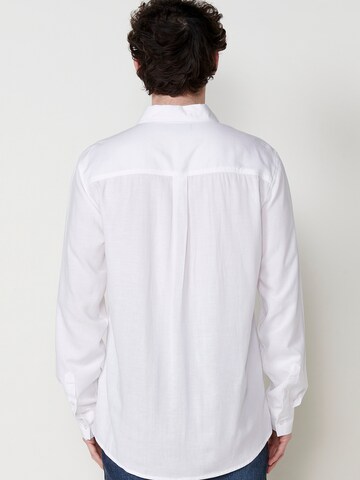 KOROSHI Slim fit Button Up Shirt in White