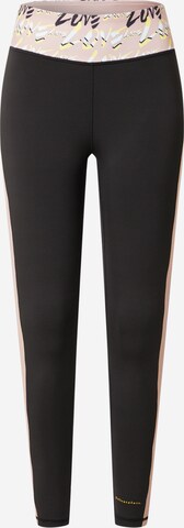 Skinny Pantalon de sport 'Love' DELICATELOVE en noir : devant