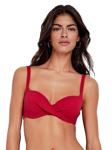 Gisela Balconette Bikini top in Red: front