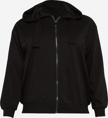 ONLY Carmakoma Sweatjacke in Schwarz: predná strana