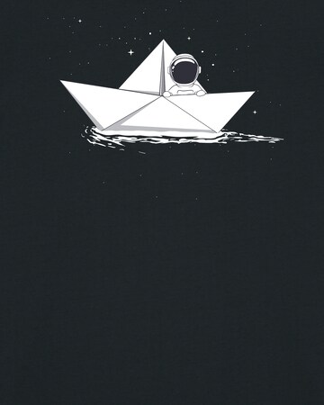 Watapparel Shirt 'Astronaut in paper boat' in Black