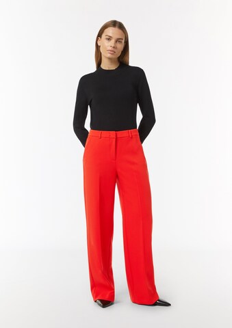 COMMA Wide leg Trousers with creases in Red: front