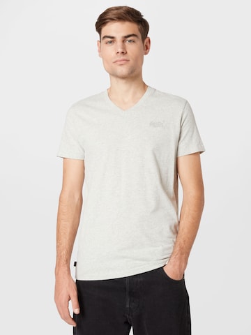 T-Shirt 'VINTAGE LOGO EMB VEE TEE' Superdry en gris : devant