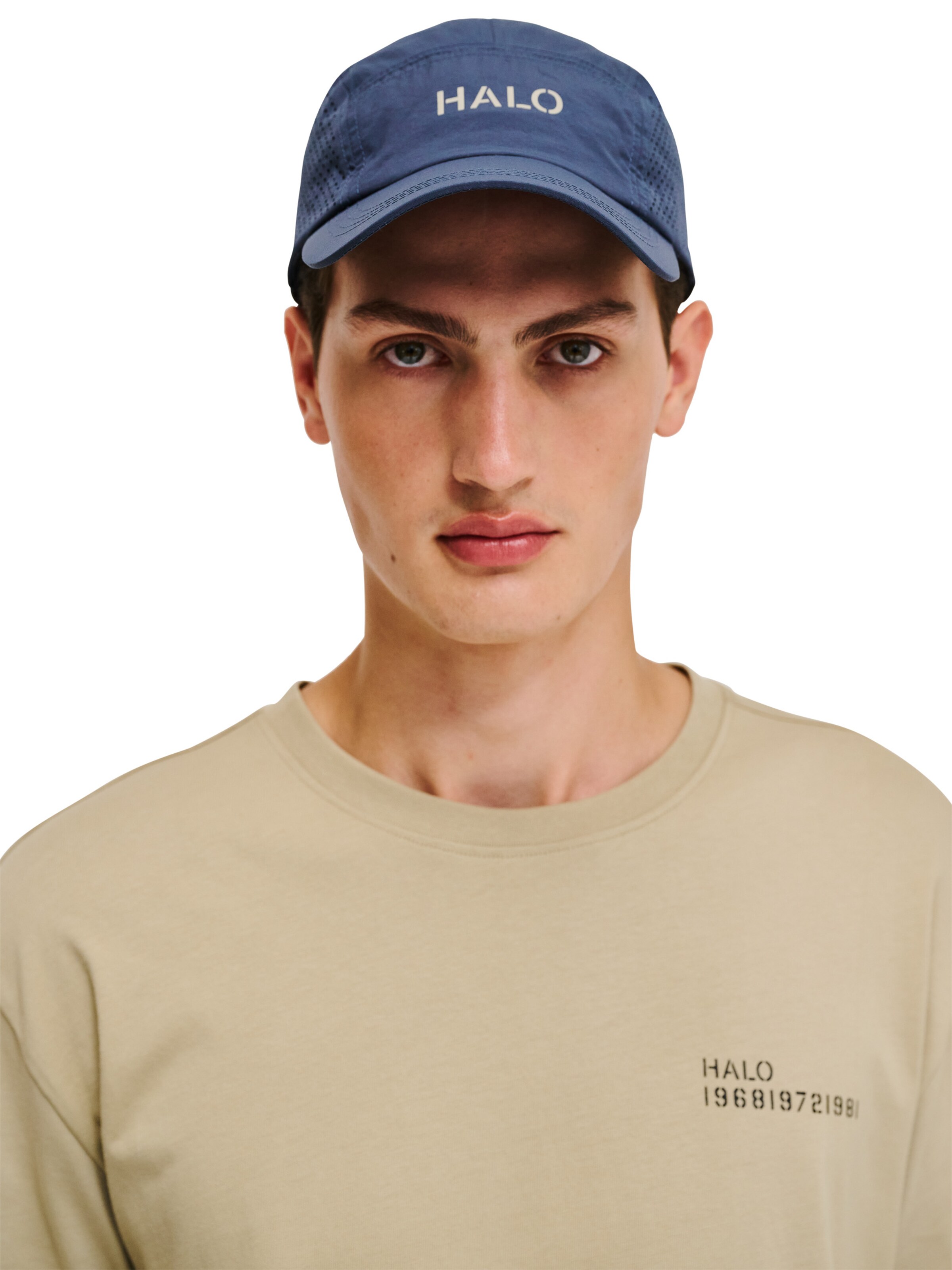 HALO Cap in Blau: Vorderseite