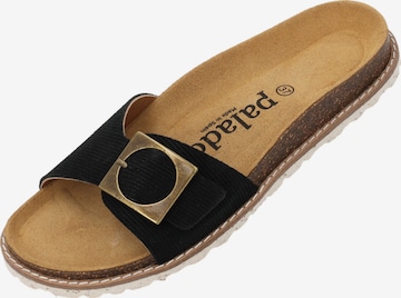 Palado Pantolette 'Sardo Corda' in Schwarz: Vorderseite
