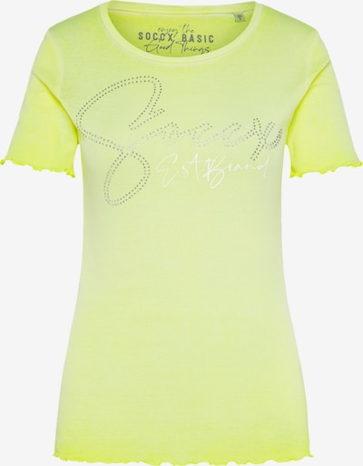 Soccx Basic Rippshirt mit Logo aus Schmucksteinen in XS in hellgrün, Produktansicht