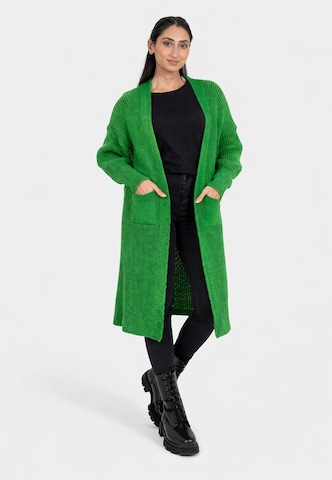 Elara Gebreid vest in Groen: voorkant