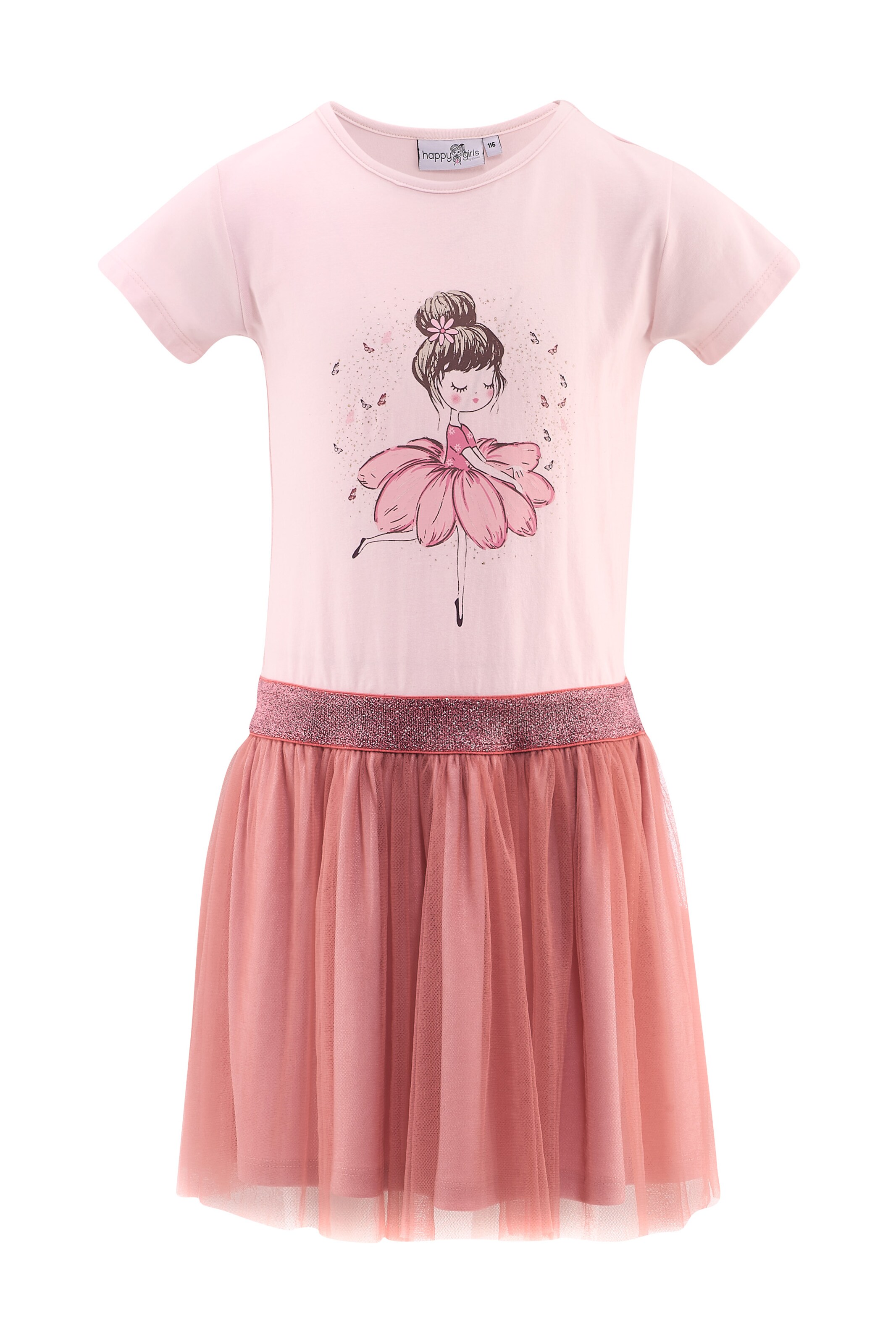 happy girls Dress in Pink: front
