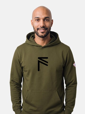 FORSBERG Sweatshirt 'Runarson Hoodie' in Green: front