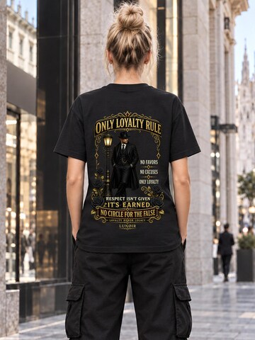 LUNØIR Studio Shirt 'Only Loyalty Rule' in Zwart