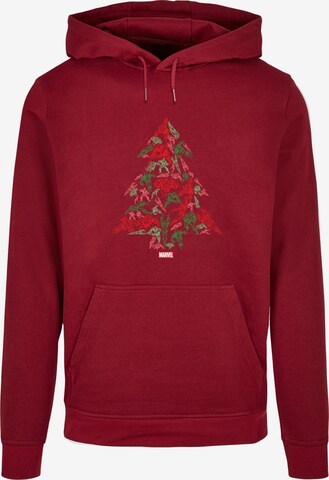 ABSOLUTE CULT Sweatshirt 'Marvel - Avengers Tree' in Rood: voorkant