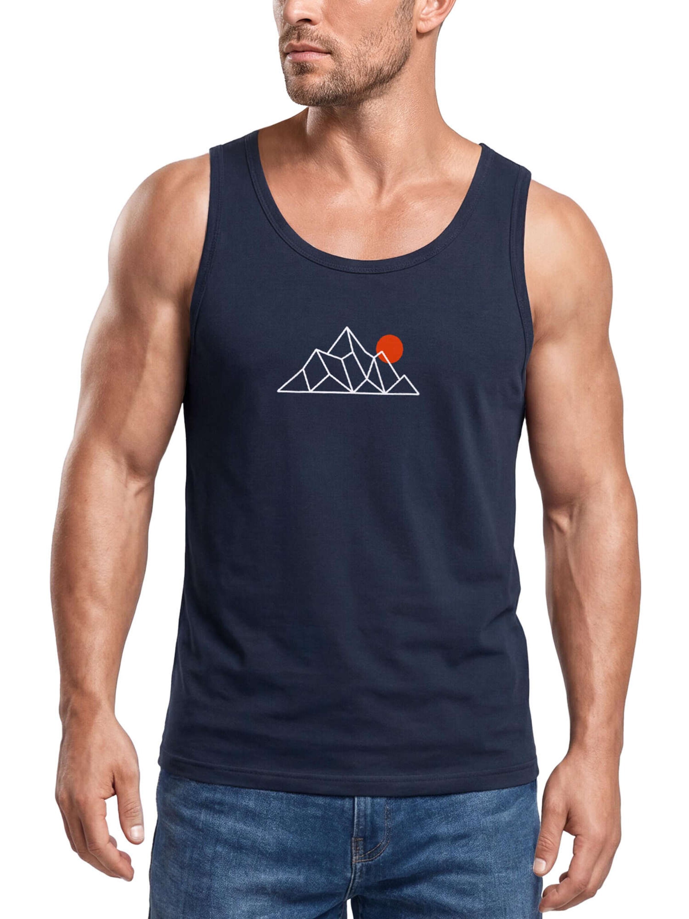 Neverless Shirt 'Berg Polygon' in Blue: front