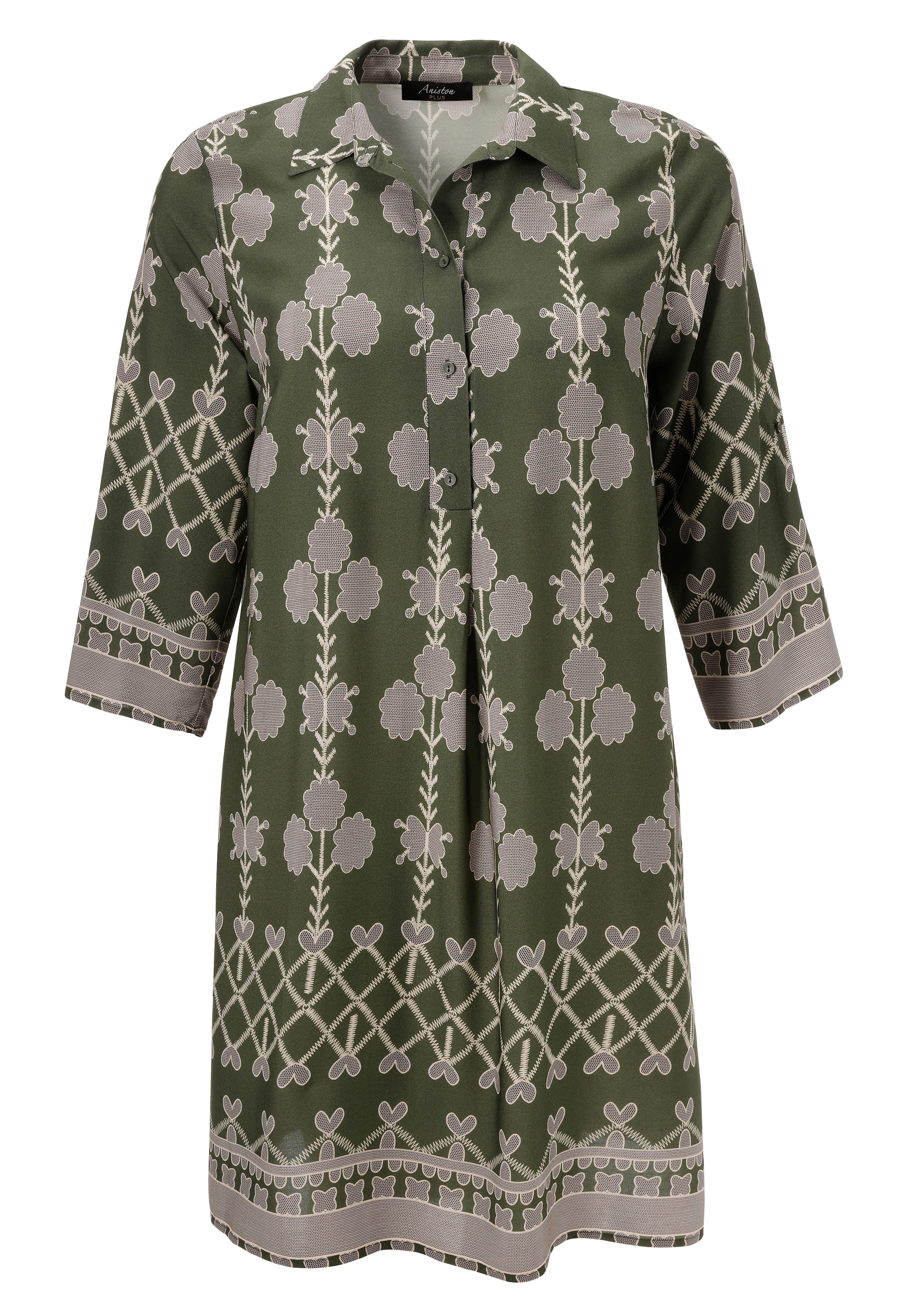 Aniston Shirt Dress in Green: front