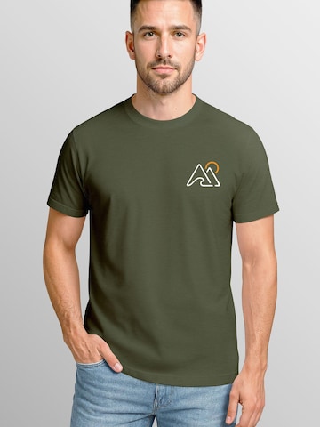 Neverless Shirt 'Mountain Wave' in Green: front