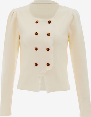 NAEMI - Casaco de malha em branco: frente