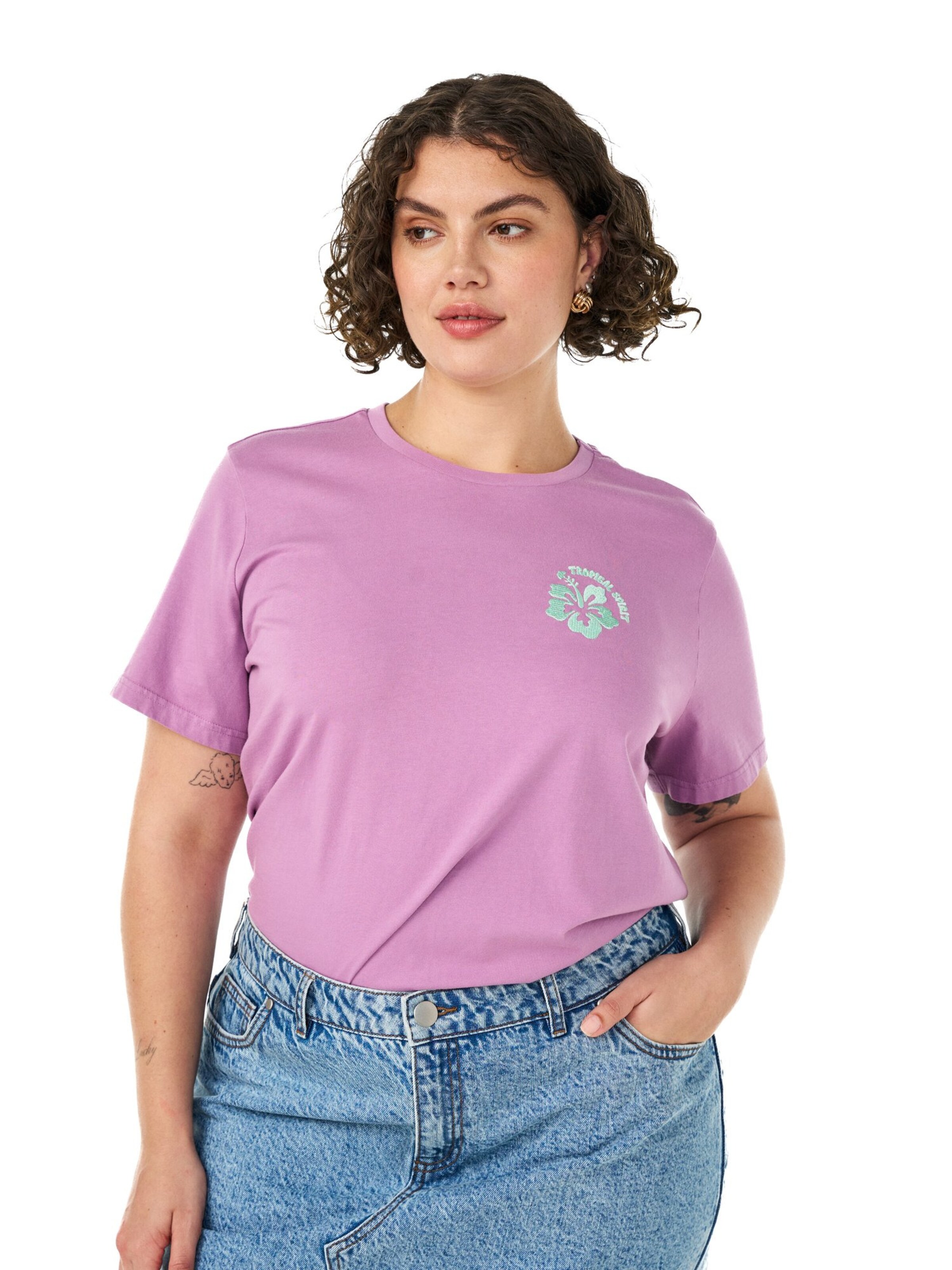 Zizzi Shirts 'EWINNA' i lilla