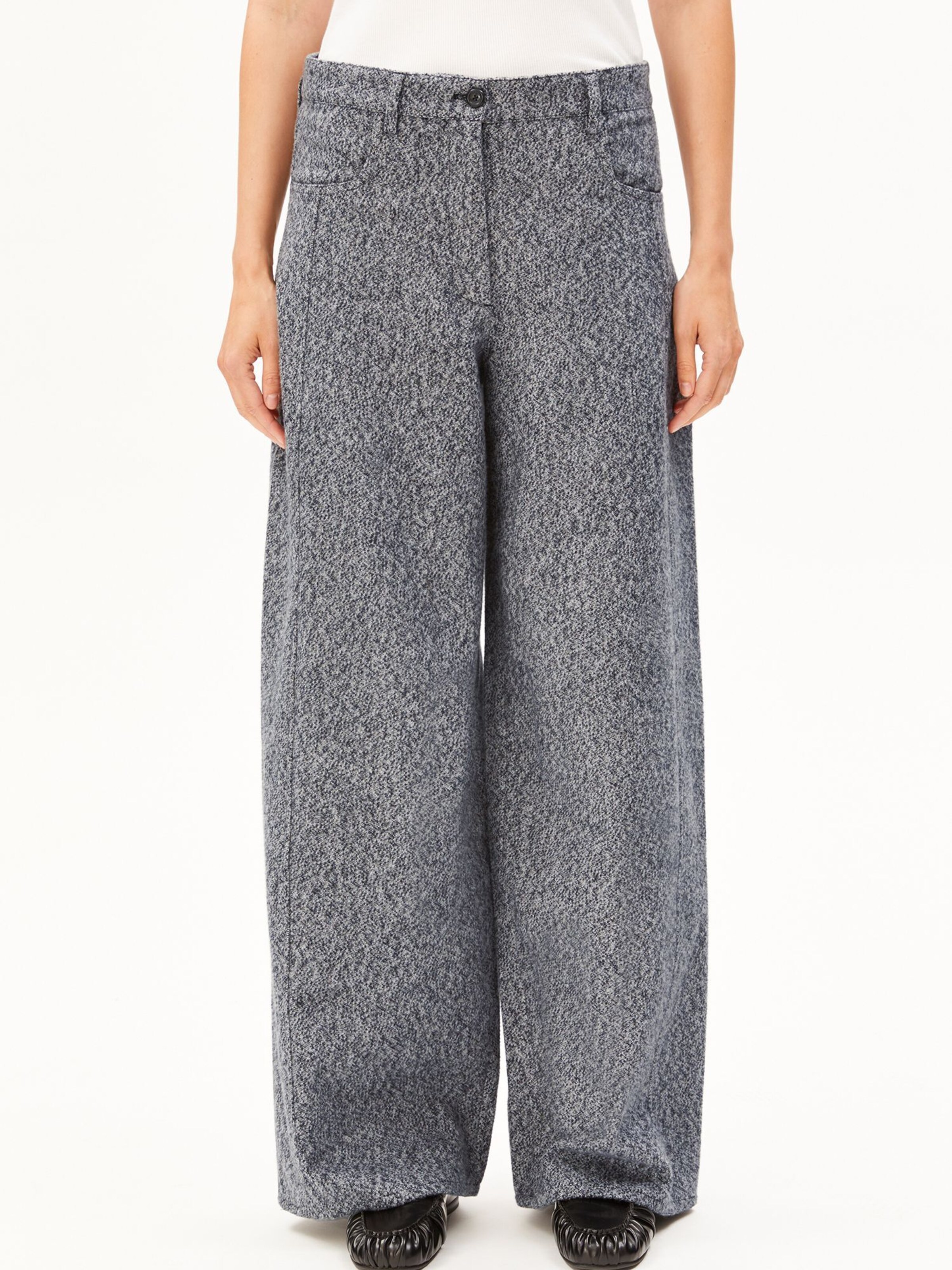 ARMEDANGELS Loosefit Hose 'TWEED BARREL' in Grau: Vorderseite