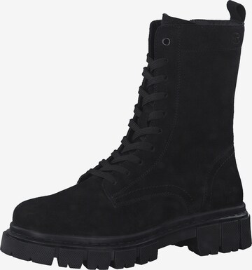 s.Oliver Lace-Up Ankle Boots in Black: front