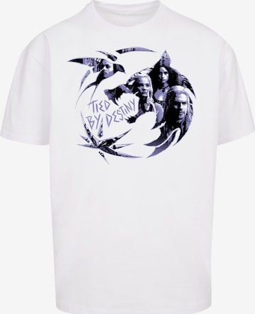 T-Shirt 'The Witcher Wolf Logo Infill Netflix TV Series' F4NT4STIC en blanc : devant