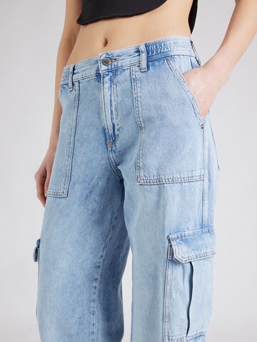 QS Wide leg Cargo Jeans in Blue