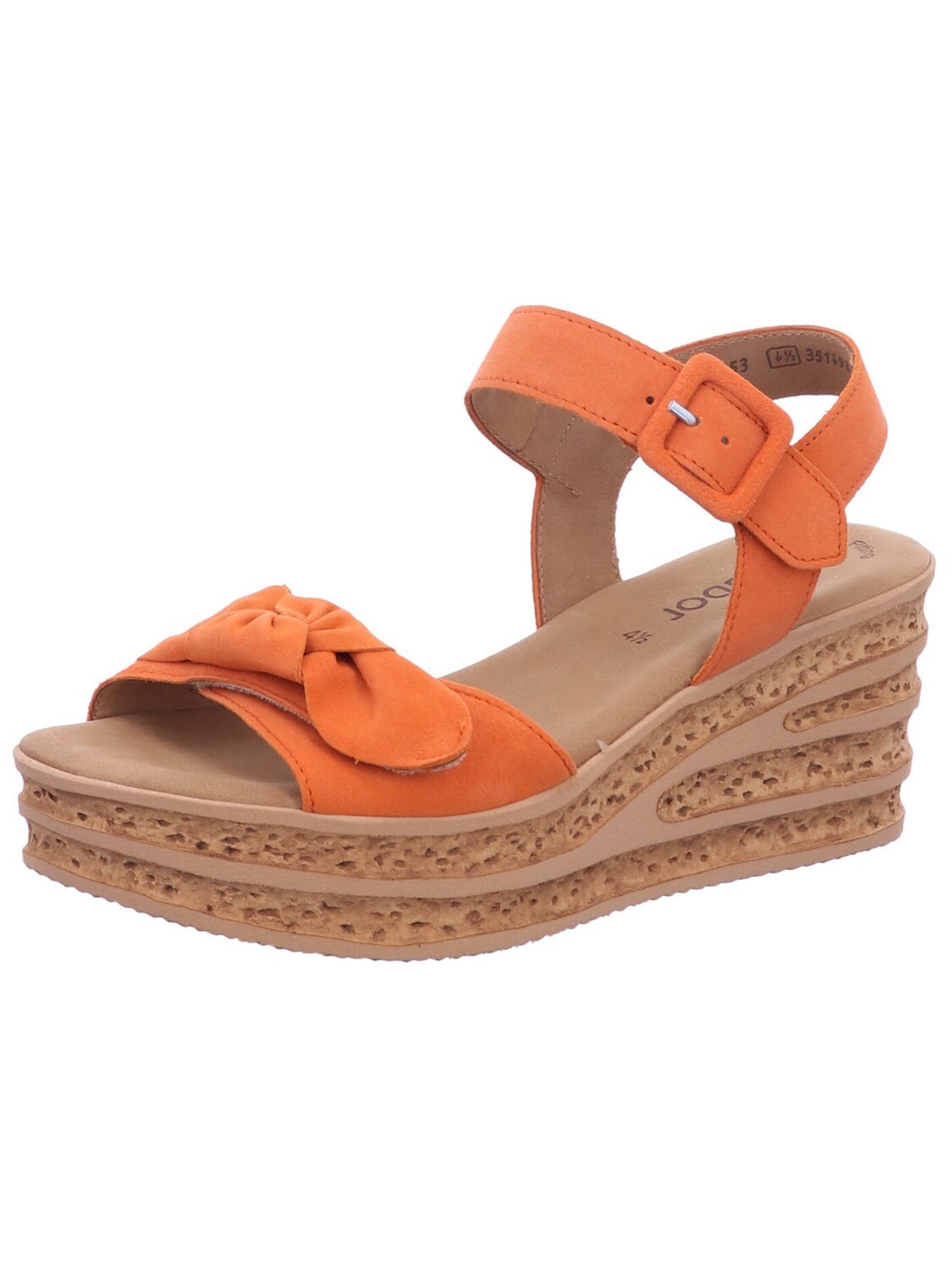 Sandales 'Sandalette Damen 44.653.14 Echtleder in rot' GABOR en orange : devant