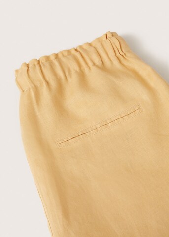 MANGO Loose fit Pants 'Linen' in Beige