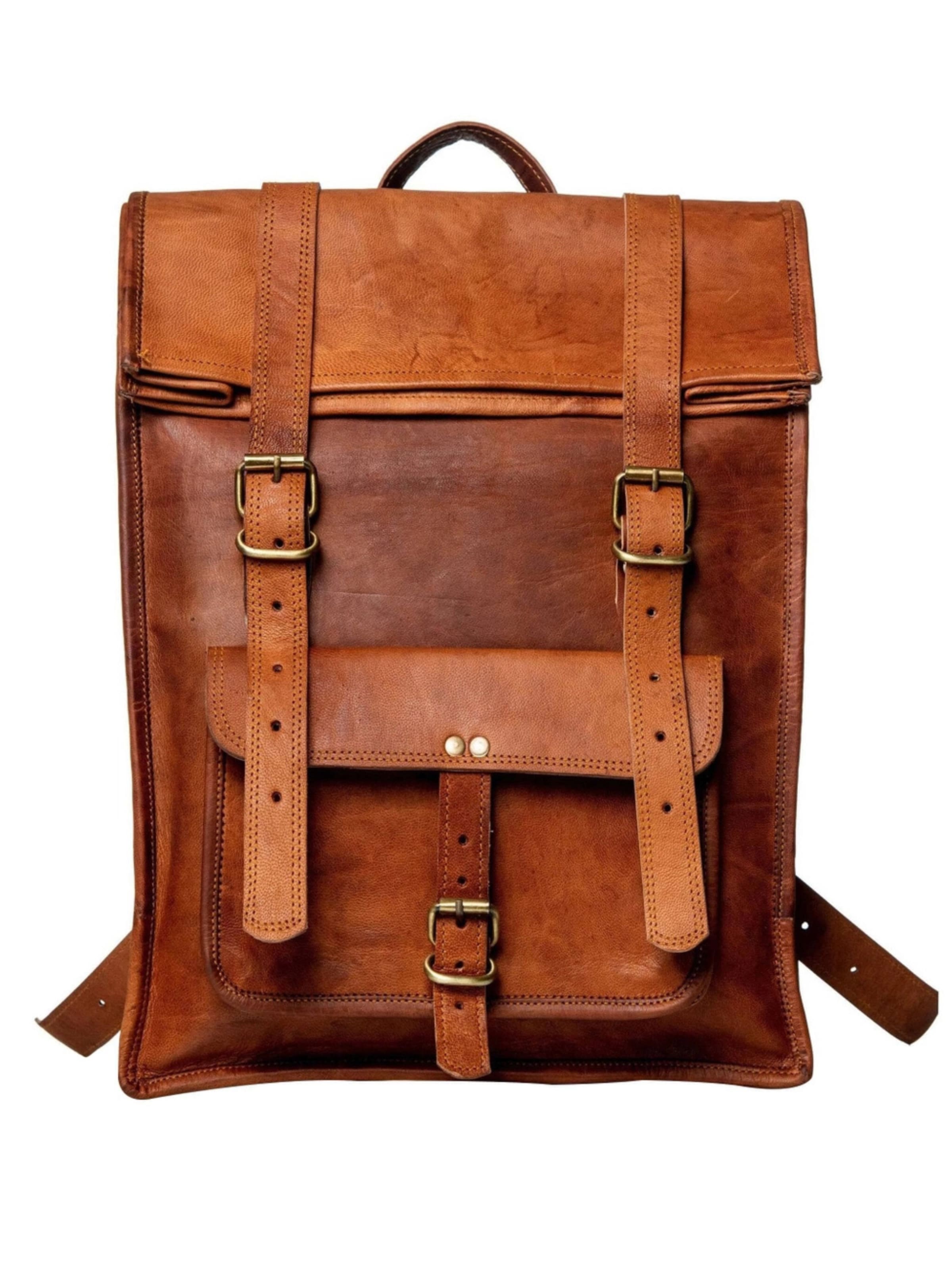 Ella Eisvogel Backpack 'Vintage' in Brown: front