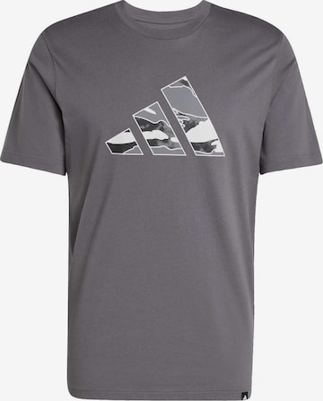 ADIDAS SPORTSWEARTehnička sportska majica 'CAMO' - siva boja: prednji dio