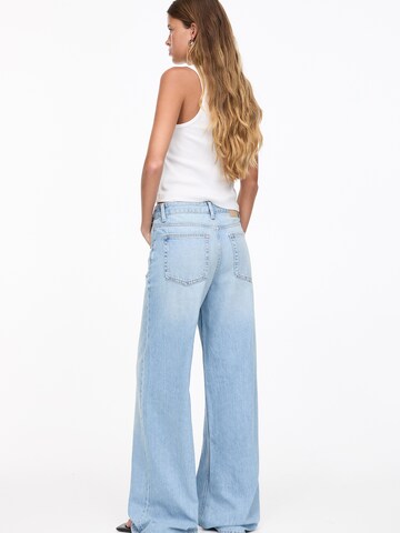 Pull&Bear Wide leg Jeans i blå
