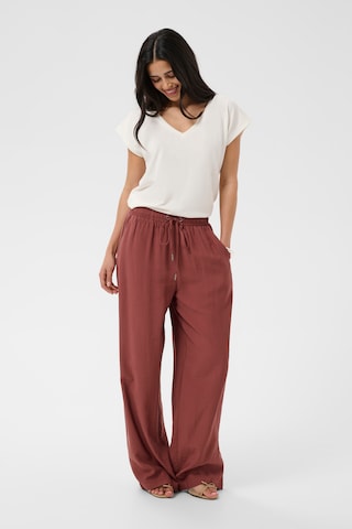 Kaffe Wide Leg Hose in Braun