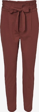 VERO MODA Pleat-Front Pants 'Eva' in Brown: front