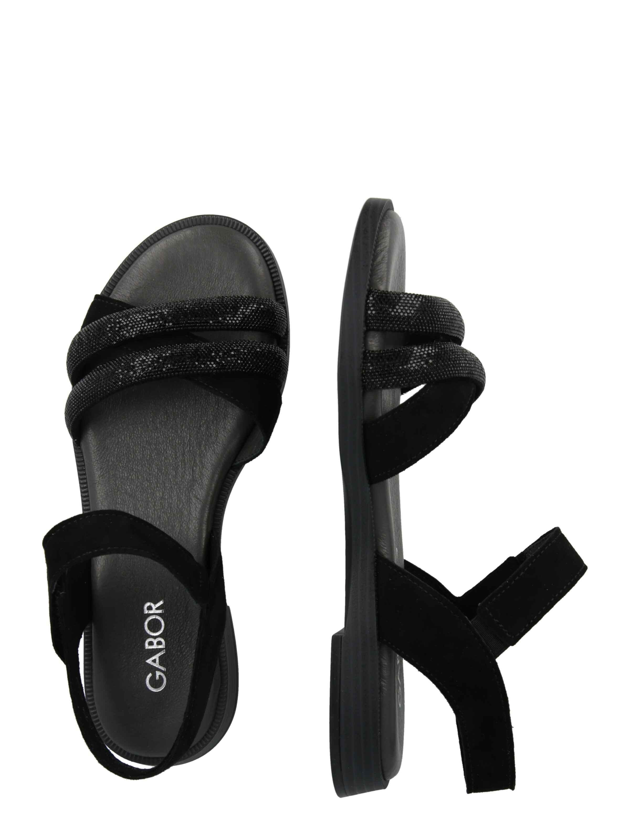 GABOR Páskové sandály – černá