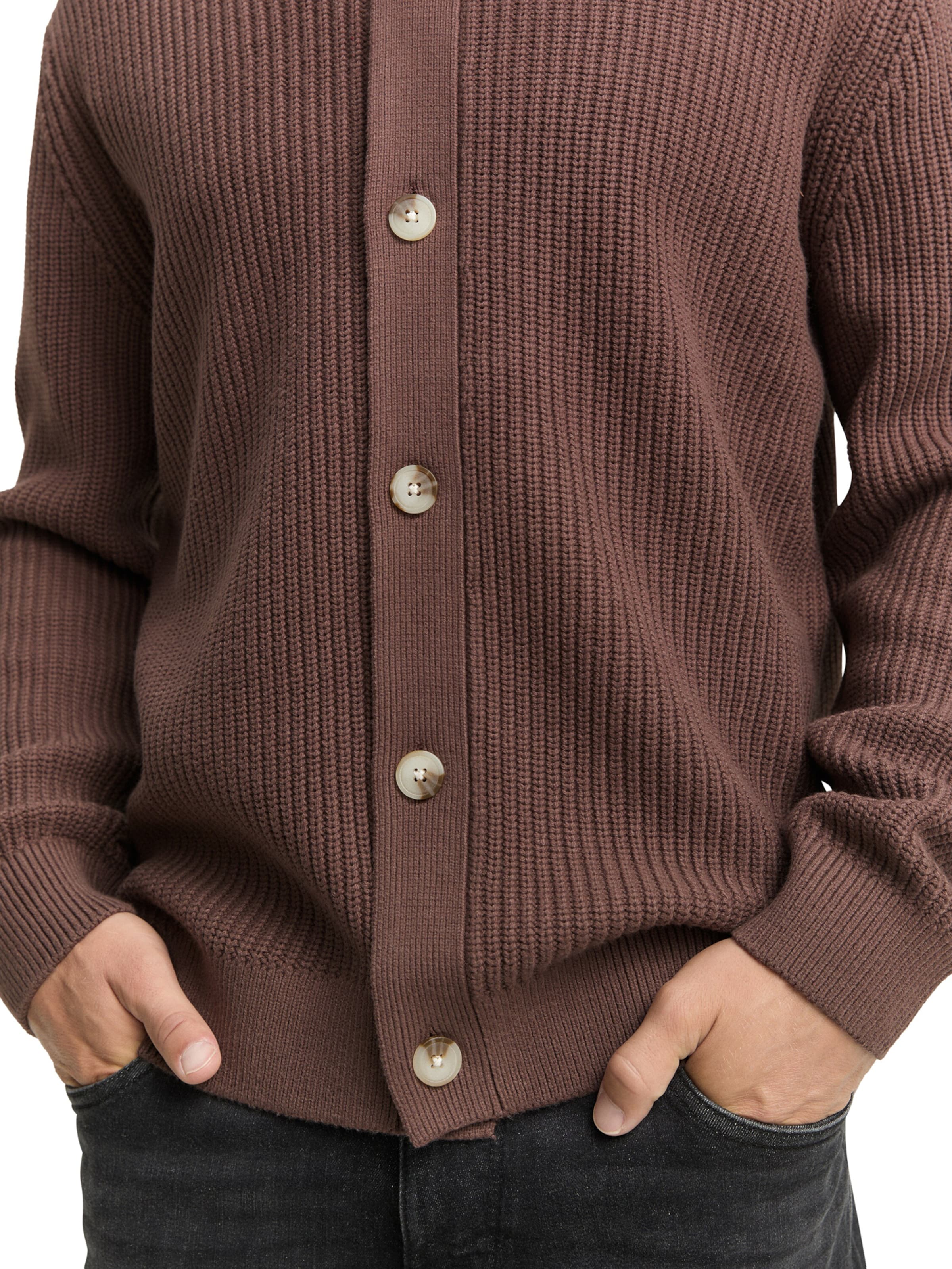 TOM TAILOR Πλεκτή ζακέτα σε καφέ