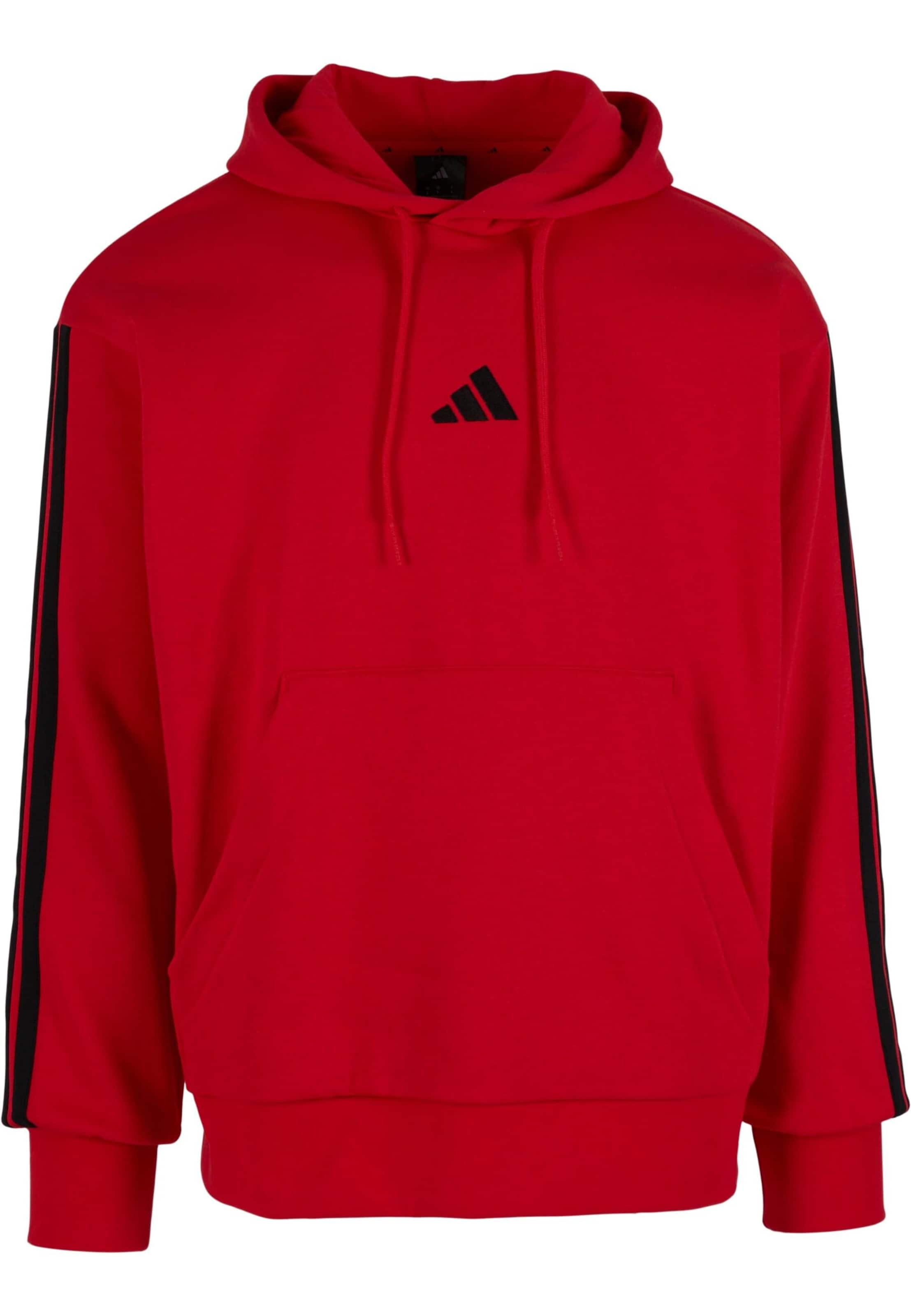 Felpa sportiva 'Essentials 3-Streifen' di ADIDAS SPORTSWEAR in rosso: frontale