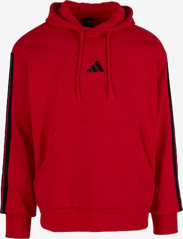 Felpa sportiva 'Essentials 3-Streifen' di ADIDAS SPORTSWEAR in rosso: frontale