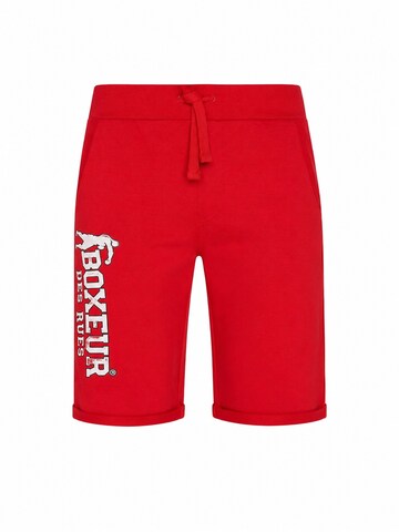 Boxeur des Rues Regular Sporthose 'Men's Cotton Bermuda Shorts Boxeur des Rues, Red, White Vertical Logo'‌‌‌ in Rot: Vorderseite