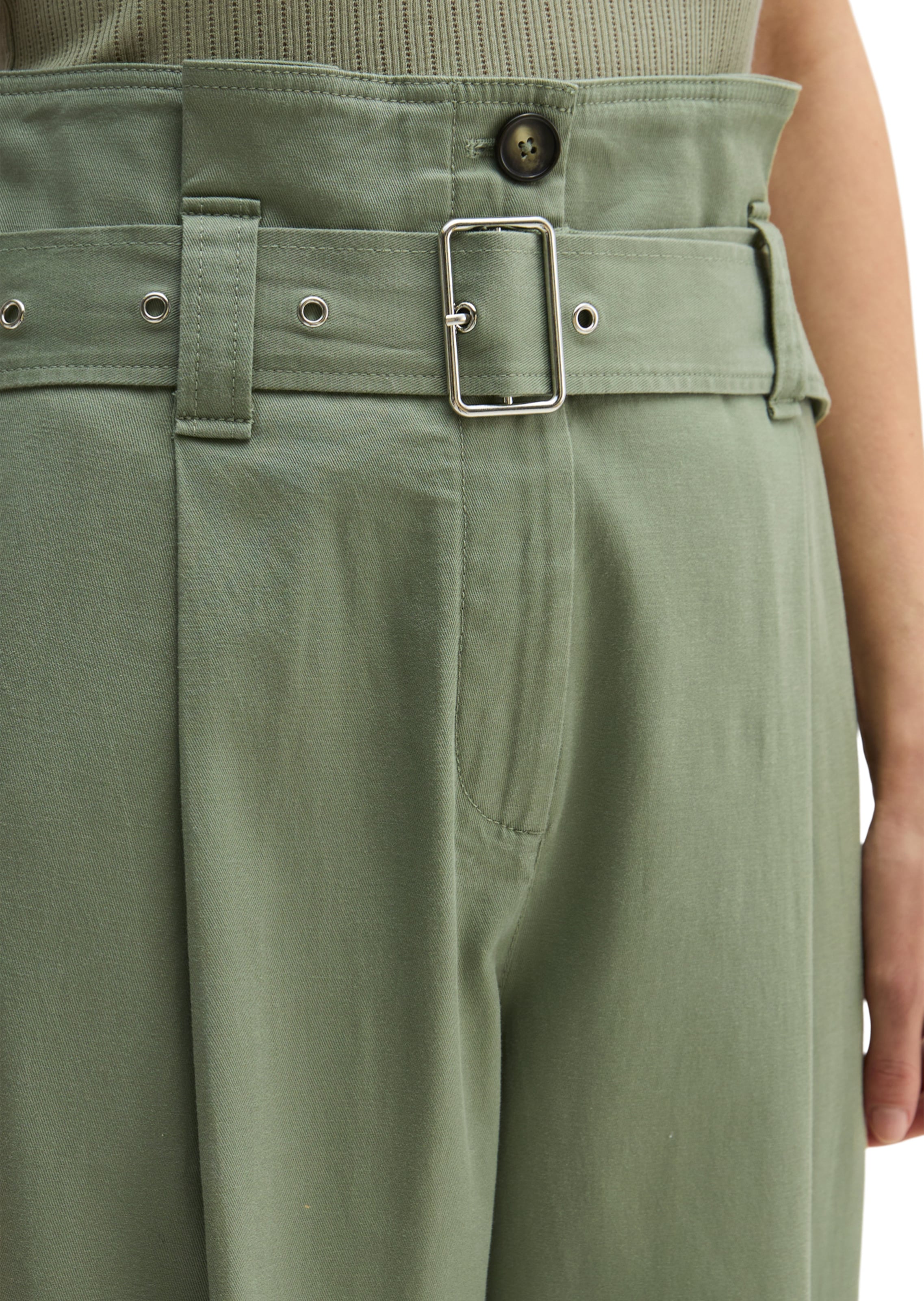 Wide Leg Pantalon à pince Marc O'Polo en vert