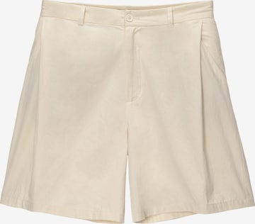 Pull&BearLoosefit Hlače s naborima - bež boja: prednji dio