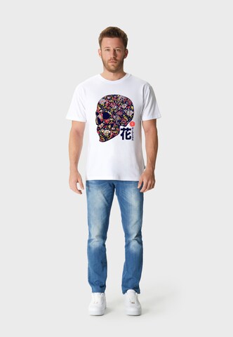Oldskull T-Shirt 'Xtreme Vivid Skull' in Weiß