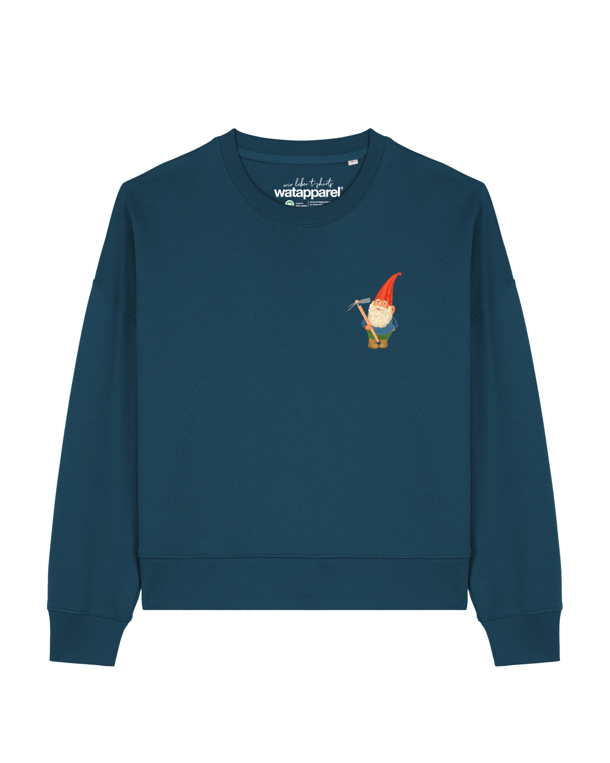 Sweat-shirt ' Gartenzwerg ' Watapparel en vert : devant