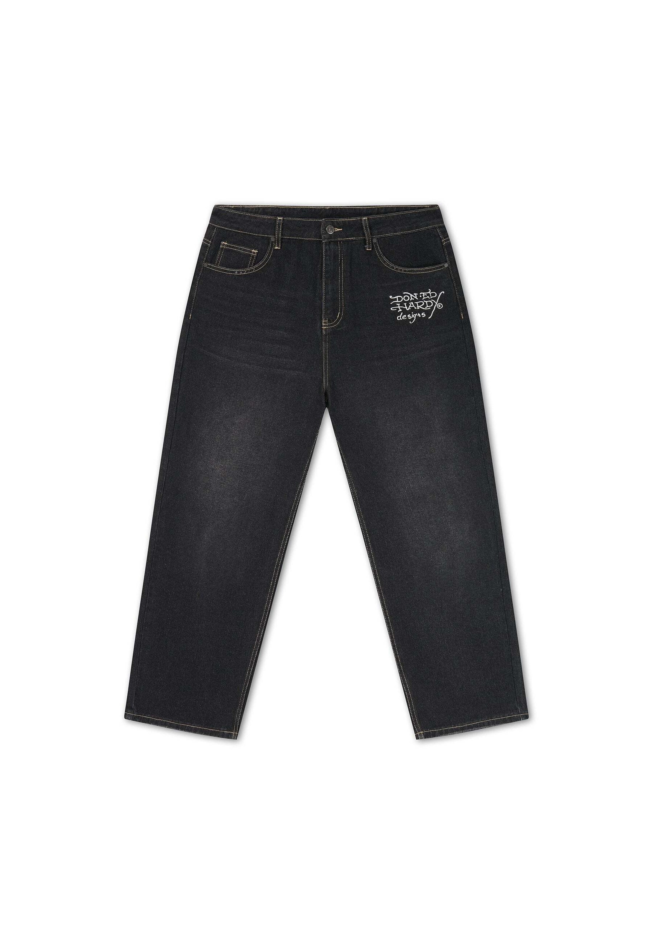 Loosefit Jean Ed Hardy en noir : devant