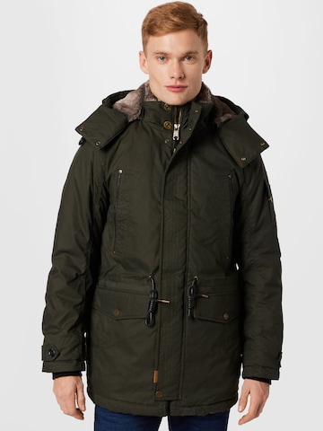 TOM TAILOR Winterparka in Groen: voorkant