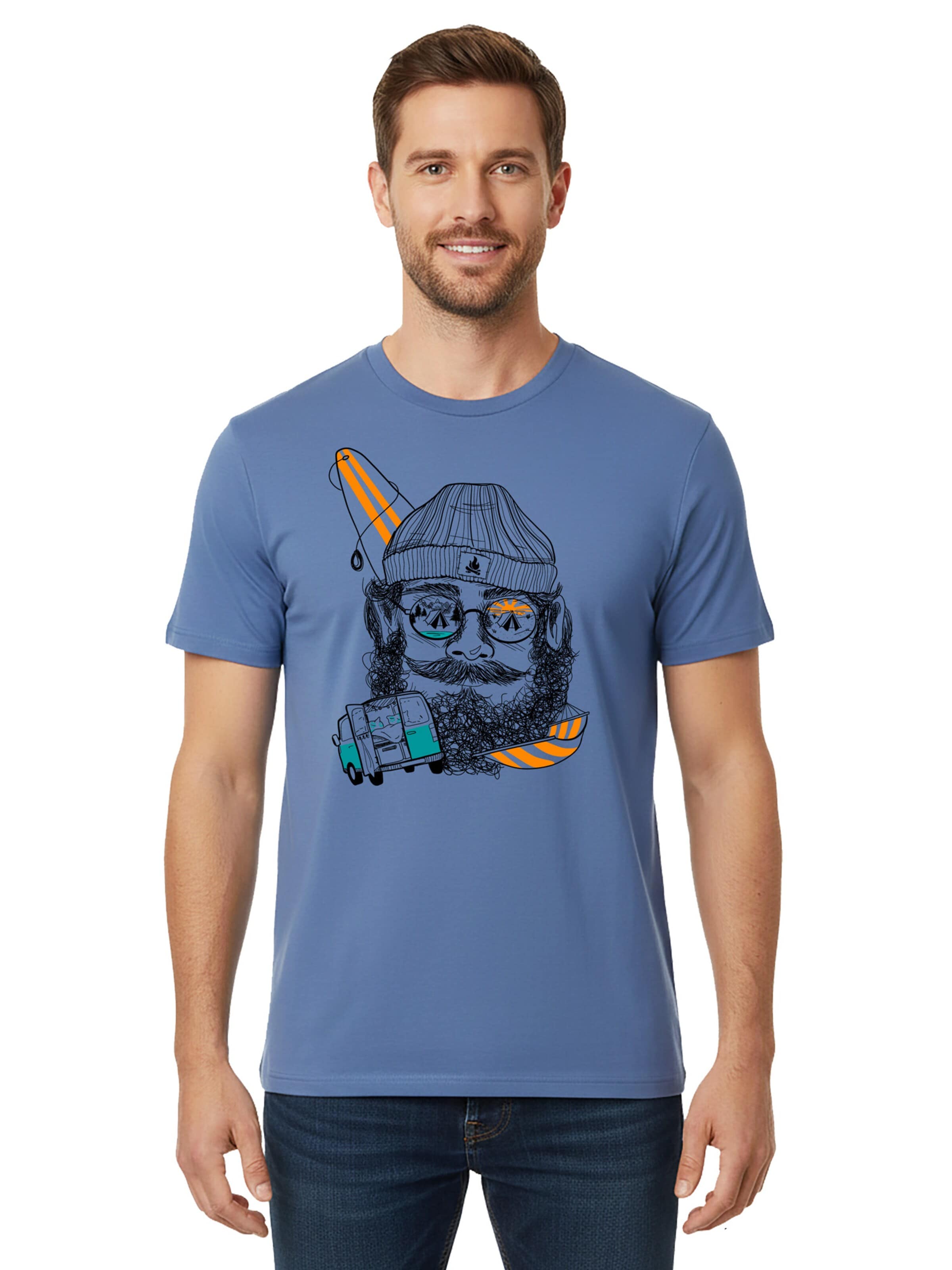 karlskopf Shirt 'CAMPER' in Blue