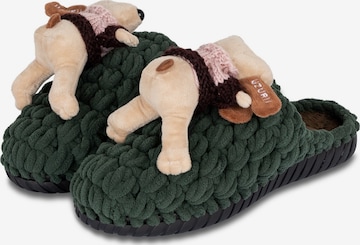 Uzurii Luxury Footwear Hausschuh 'Cosy Snoopy' in Grün: Vorderseite