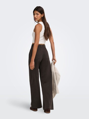 ONLY Wide Leg Jeans 'ONLMadison' in Braun