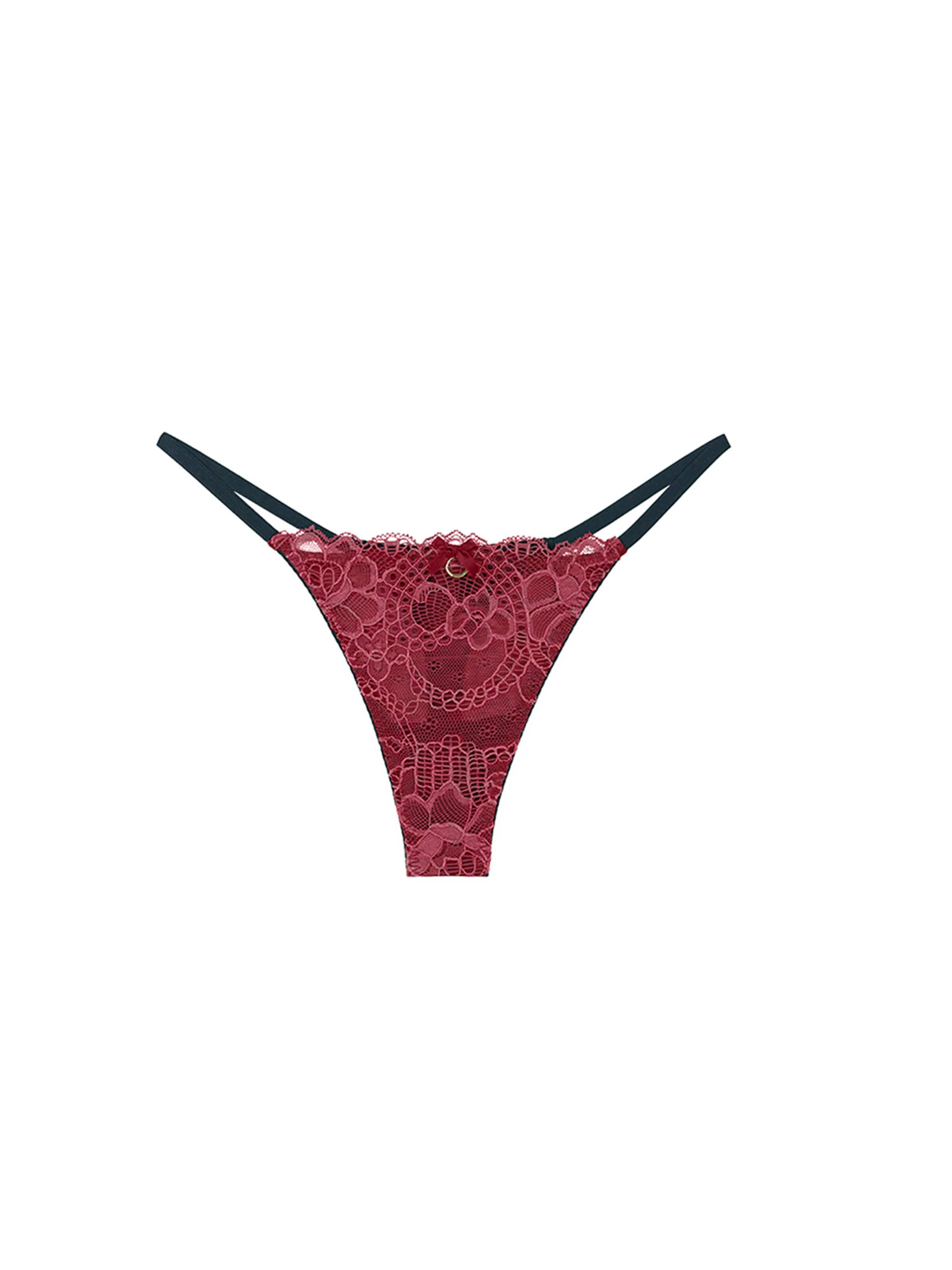 La Muel Lingerie String 'soft lace' in Roze: voorkant