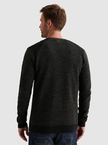 PME Legend - Jersey 'Pullover in cotton mélange with flight pocket' en negro