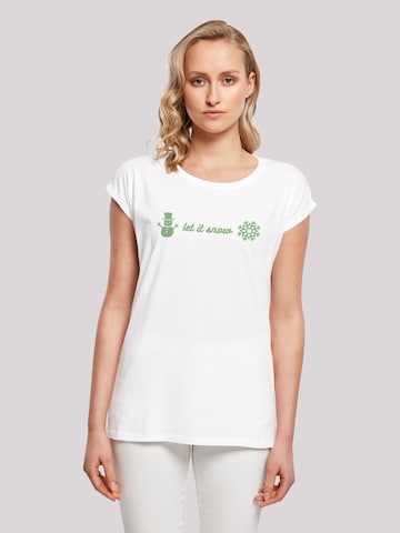 T-shirt 'Let It Snow' F4NT4STIC en blanc : devant