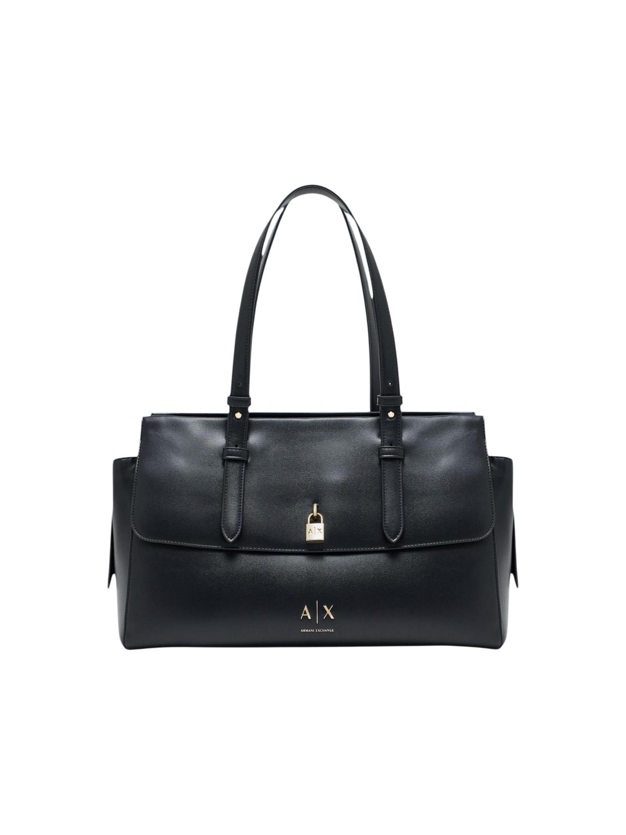 ARMANI EXCHANGE - Bolso de hombro en negro: frente
